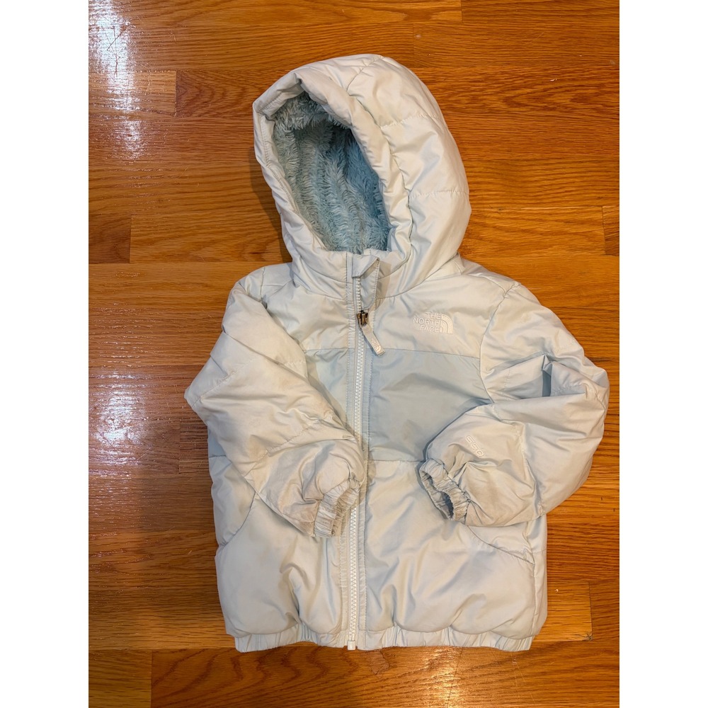 The North Face Toddler 3T Light Blue 550 Down Fill Fleece Lined Puffer Jacket